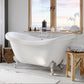 69" ACRYLIC DOUBLE SLIPPER CLAWFOOT SOAKING TUB PACKAGE - NO FAUCET DRILLINGS - Oasis Bathtubs