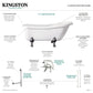 AQUA EDEN 67-INCH ACRYLIC SINGLE SLIPPER CLAWFOOT TUB COMBO WITH FAUCET AND SUPPLY LINES - Oasis Bathtubs