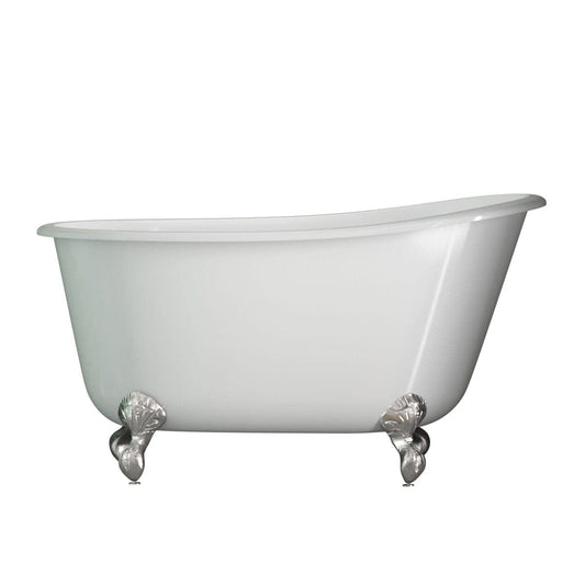 CAST IRON CLAWFOOT SWEDISH SLIPPER TUB PACKAGE - NO FAUCET DRILLINGS - Oasis Bathtubs