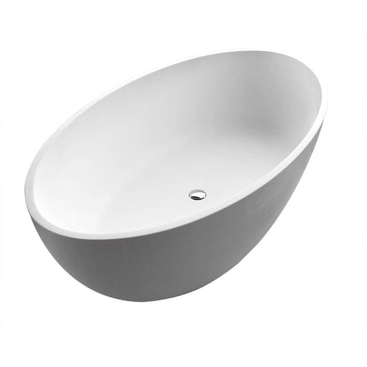 CESTINO 5.5 FT. SOLID SURFACE CLASSIC SOAKING BATHTUB AND KROS FAUCET - Oasis Bathtubs