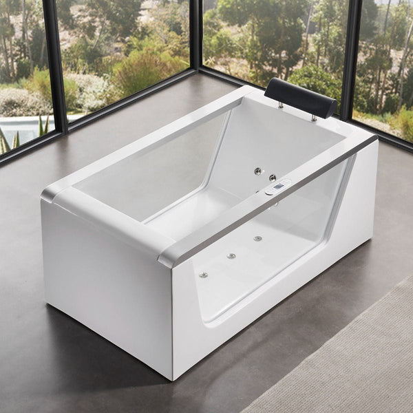 EAGO AM152ETL-5 5 FT CLEAR RECTANGULAR ACRYLIC WHIRLPOOL BATHTUB - Oasis Bathtubs